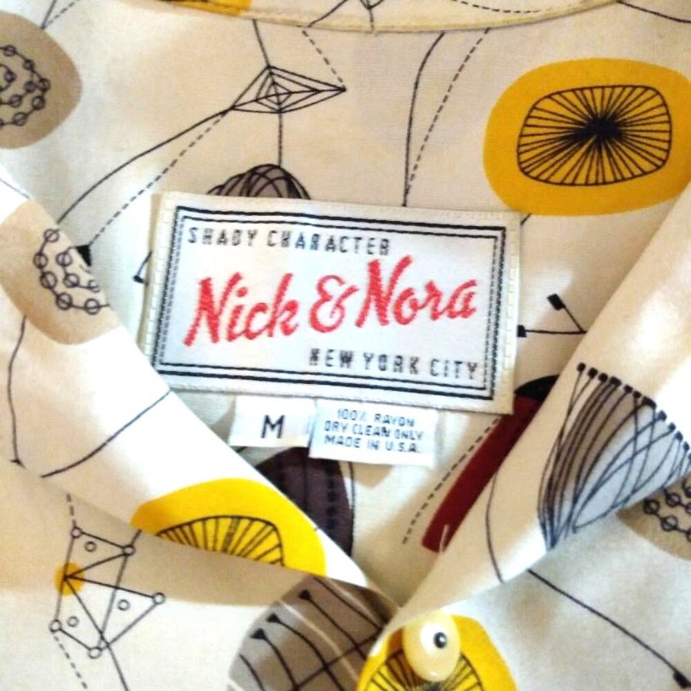 Nick & Nora Vintage Atomic Age Shirt Retro 1950’s Style  from 1980’s -Medium